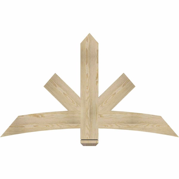 Ekena Millwork Alberta Rough Sawn Timber Gable Bracket, Douglas Fir, 60"W x 35"H x 2"D x 6"F, 14/12 Pitch GBW060X35X0206ALB00RDF - main